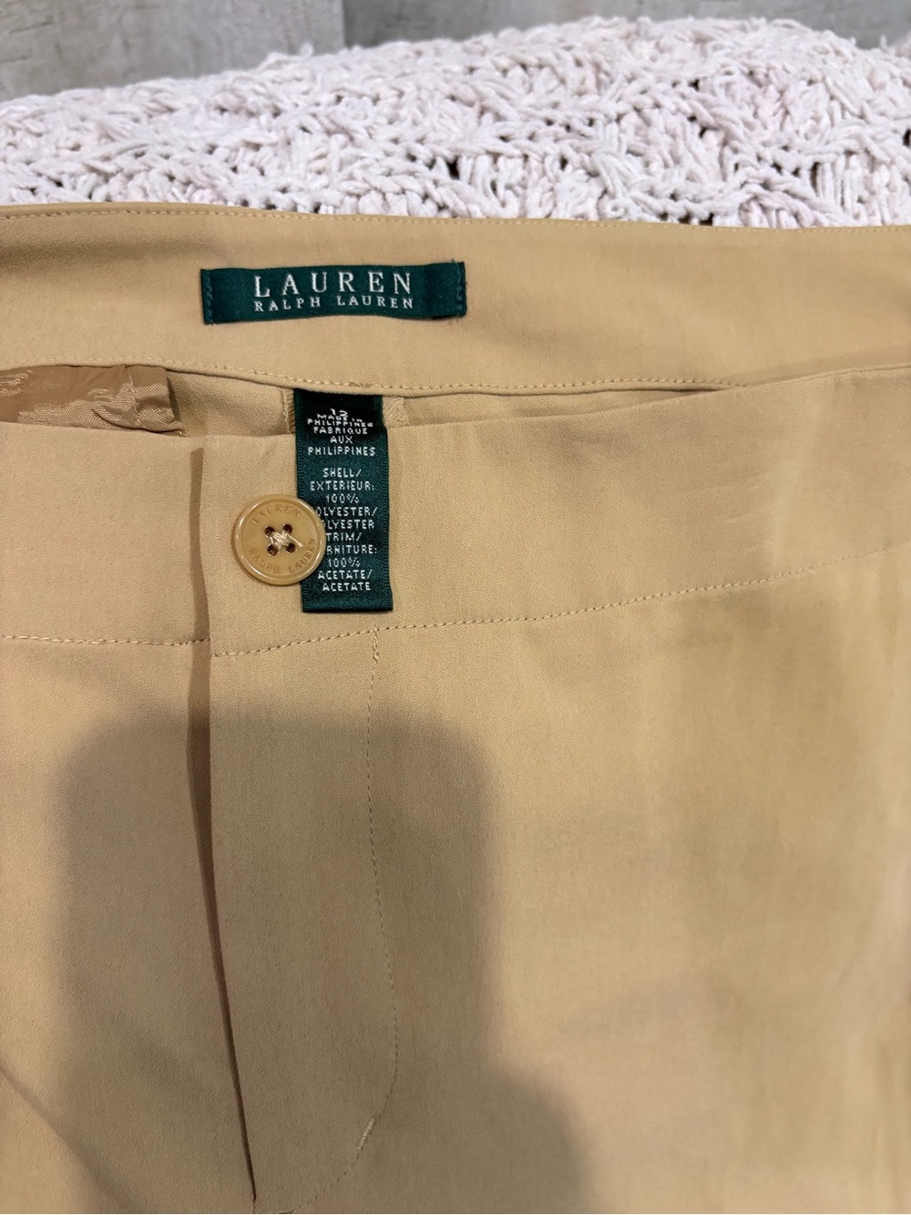 NWT LAUREN RALPH LAUREN Ladies Wide Leg Khaki Dress Pants 12 - Picture 3 of 6
